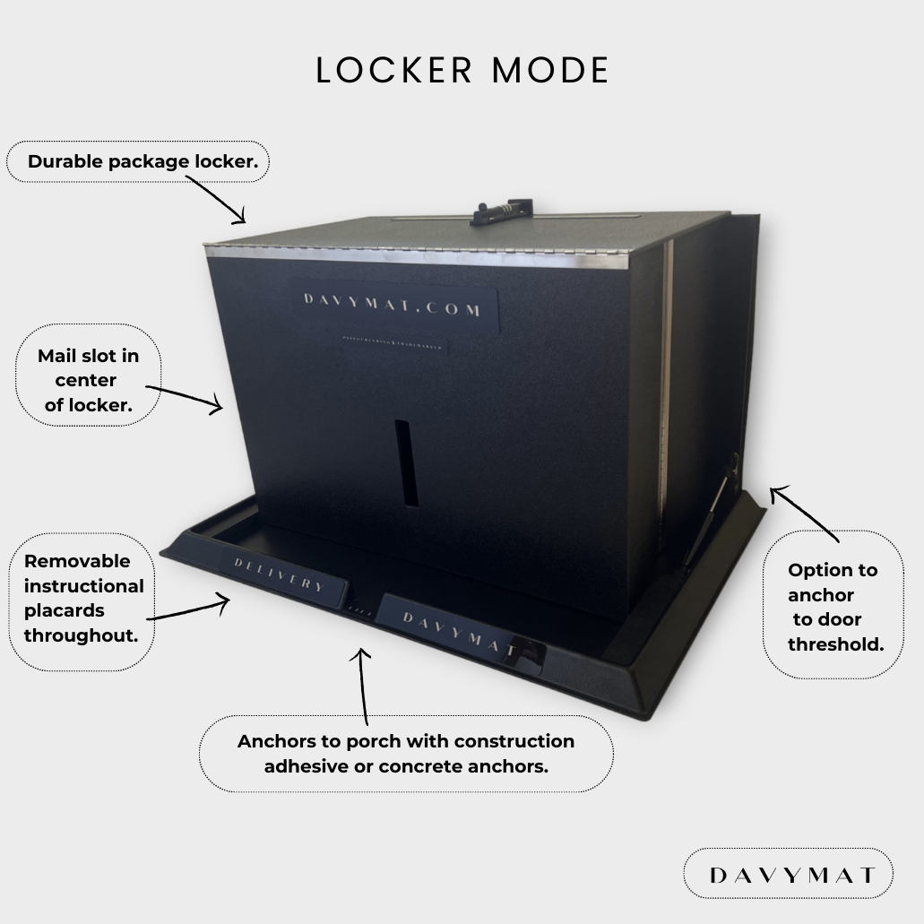 Davymat Delivery Locker - the patented doormat lockbox